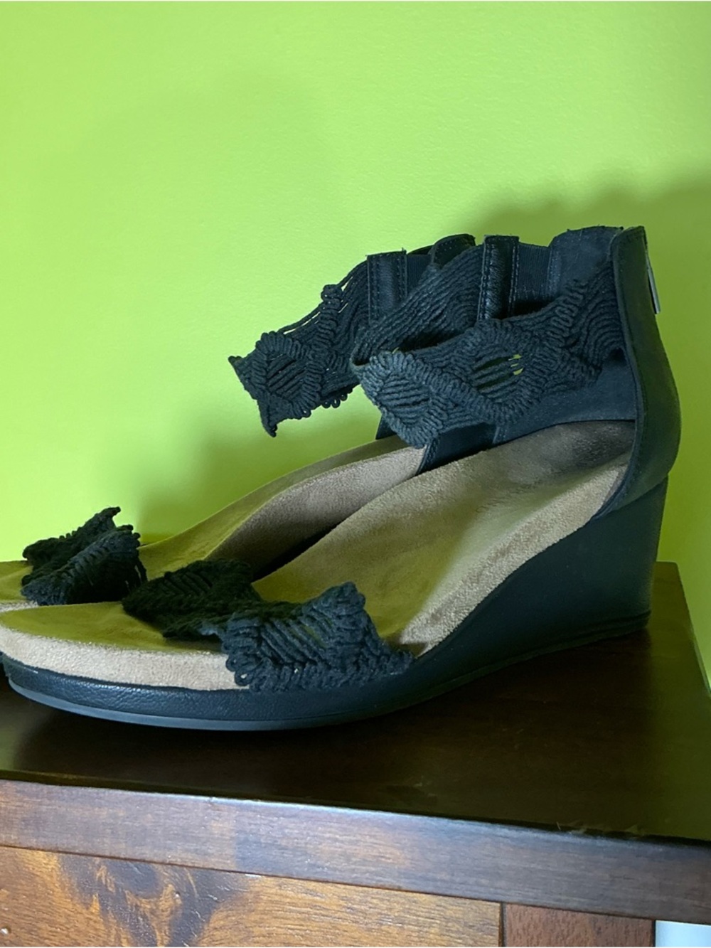 Lucky Brand Kaydn Crochet Wedge Heels
